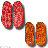 Multicolor rubber slippers pack of 2, soft and comfortable, vibrant unisex design for all ages. Perfect budget-friendly gift!