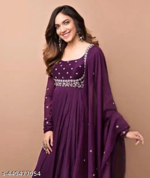 Art Silk embroidered long sleeve blouse, Indian fashion with intricate motif design - S, M, L, XL sizes available