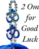 2 Om Evil Eye Hanging for Car Accessories | Turkish Evil Eye Two Om Hanging Ornament for Home Outdoor Car Office