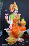 Multicolor marble Ganesh Laxmi idol, 7-inch tall for home decor