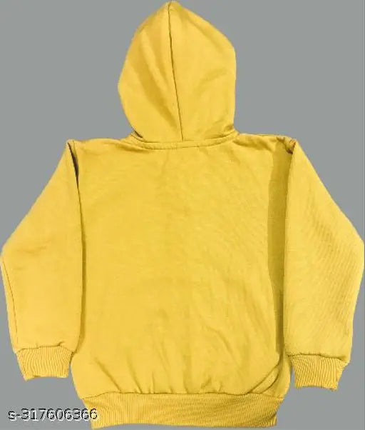 Yellow jacket hoodie, with a zipper in front, likely made of cotton or similar fabric, suitable for various weather conditions and casual wear