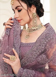 Fancy net lehenga choli and dupatta set, embellished with intricate Indian embroidery. Free size (42m waist, 42m length)