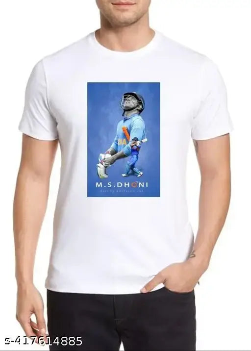 boys-like-ms-dhoni polyester t-shirt, round neck, easy to wash, comfortable, printed design, Indian fashion for men