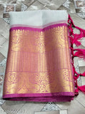 Tissue kota check saree: vibrant solid net pattern, free size Indian fabric