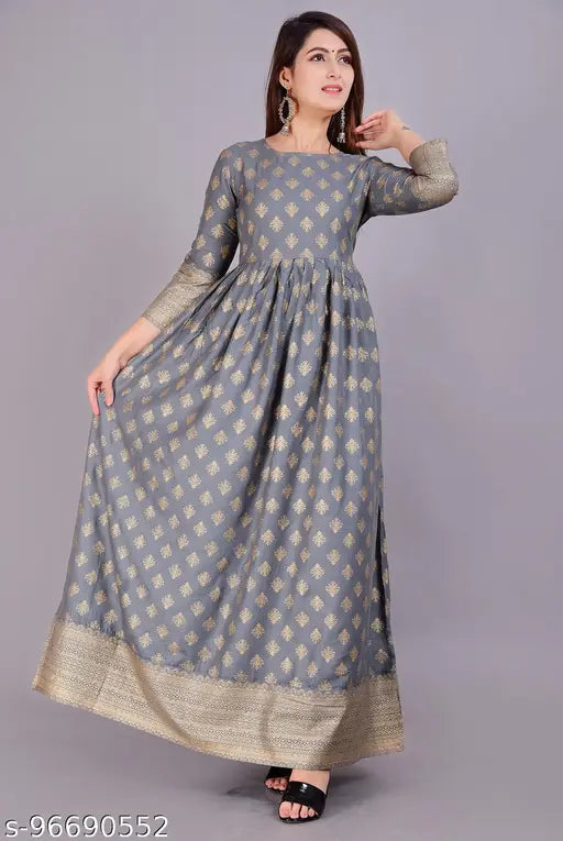 Rayon, three-quarter sleeve, printed combo Emperus women's kurta, India