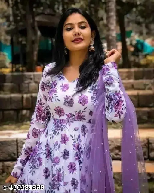 WHITE_AND_PURPLE GOWN_TRENDING GOWN