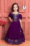 Embellished Georgette lehenga set for kids (1-14 years), Indian traditional outfit with short sleeves and stitched net