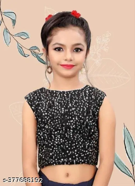 Striped net kid's saree (3-14 years), unstitched velvet blouse piece for parties and festivals. New designer saree from India