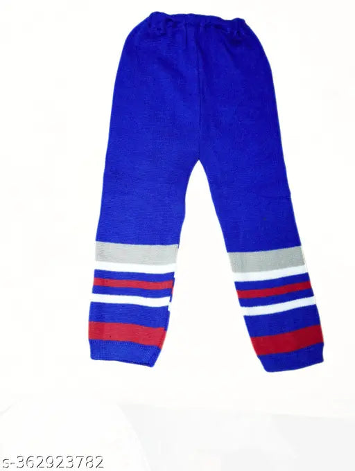 Striped wool kids' sweater set with full sleeves, handcrafted for durability and style (India)