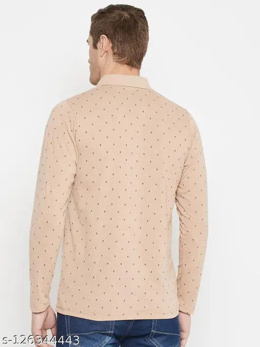 Camey Men's printed long sleeves cotton t-shirt, Indian-made, versatile wardrobe addition