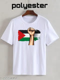 Polyester I love Palestine t-shirt with short sleeves, printed design