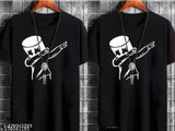 Men's casual polyester 2-tshirt combo, short sleeve print design, XXS to XL sizes