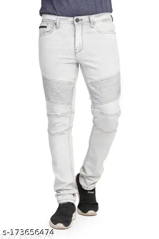 Light grey skinny denim jeans, solid pattern, size 32 (India origin)