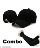 Solid cotton baseball cap & gloves combo - Indian onesize pack of 2