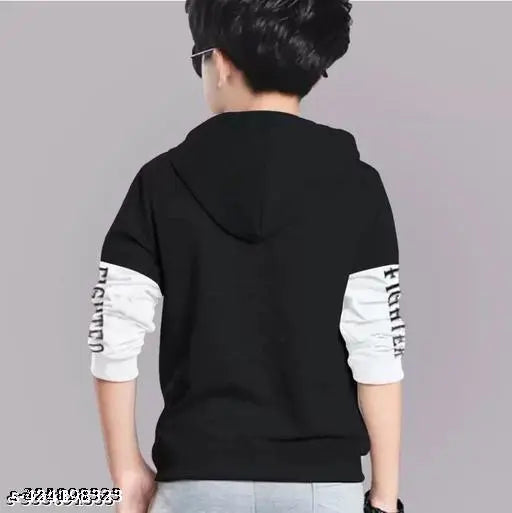 Kids Boys hooded printed pure cotton t-shirt, long sleeves, 10-11 years size, vibrant design on a soft fabric