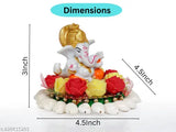 Multicolored Crafonic Pagdi Ganesha Idol, 76cm tall. Handcrafted poly resin decor for home or car dashboard, symbolizing wisdom and luck. Ideal for housewarming gifts or temple decor