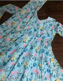Printed net Georgette gown, stylish and graceful for women, three-quarter sleeves, size M, XXS-XXXL from India