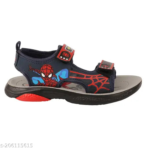 Synthetic Phantomblue sandals for kids, featuring buckle fastening and solid net pattern. Available in various sizes from 3-4 years to 10-11 years. Made in India