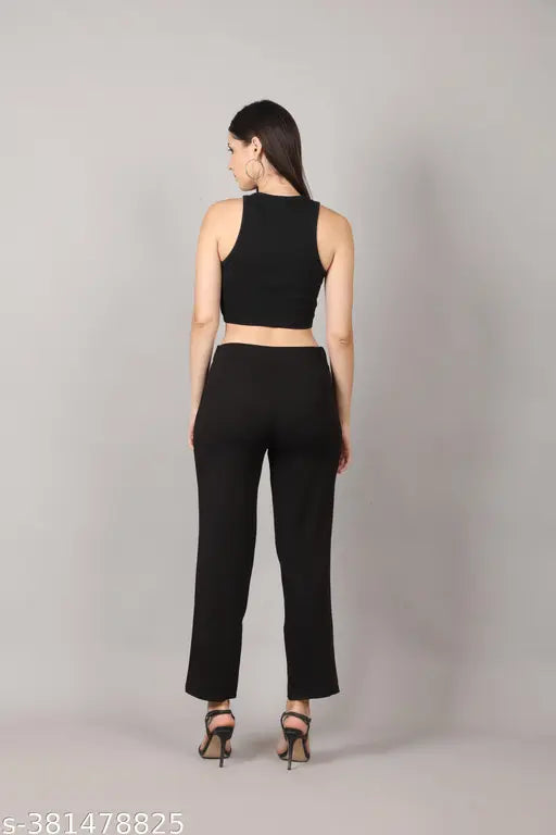 Polycotton high-rise trousers pack of 2, solid net fashion for women and girls - available in sizes 26, 28, 30, 32, 34, 36 (India origin)