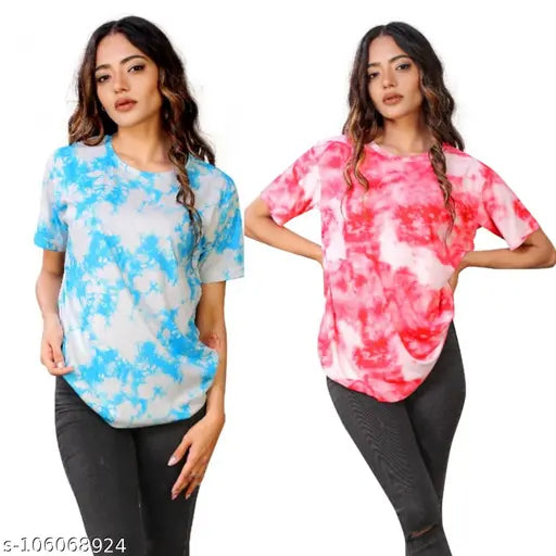 Pink and blue oversized t-shirts