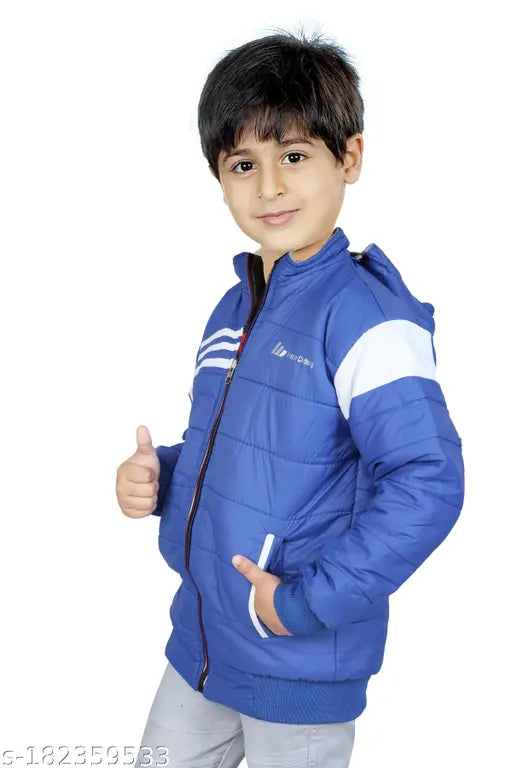 Kid wearing a blue jacket