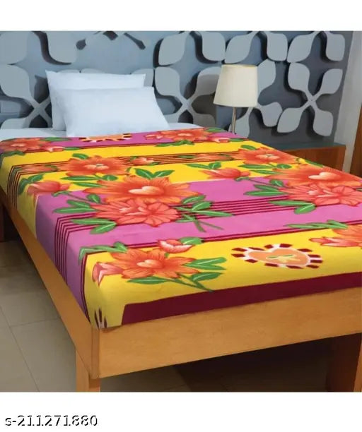 Fleece floral AC bed blankets combo pack of 4 for mild winter, high-quality Indian-made decorative blankets