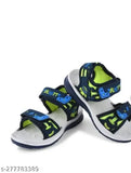 Black sandal with blue straps and yellow soles, casual kids boys' style