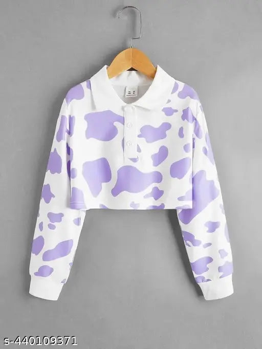 Blue Lycra shirt, women's full sleeve trendy blue cloud print top, India origin