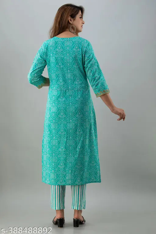 Lightweight, luxurious aqua blue cotton dupatta set