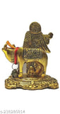 Lord Radha Krishna gold metal idol, with Kamdhenu cow statue, for home spiritual decor and puja item, 35 inches