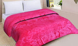 Swikon Star Floral Supersoft Micro mink Double Bed Blanket for Heavy Winters - Lightweight, warm pink microfiber blanket on double bed