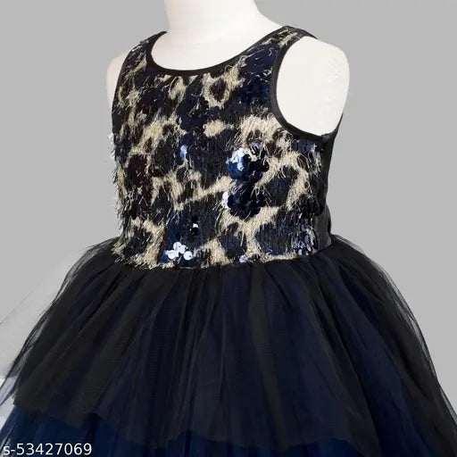 navy blue net sleeveless embellished party dress for girls aged 1-2 years and 9-10 years, originally from India