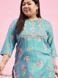 Cotton three-quarter sleeve printed kurti for women, vibrant Indian multi graphic design