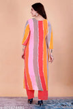 White embroidered Chikankari crepe Kurta on Palazzos, Indian women's fashion with three-quarter sleeves, Georgette fabric
