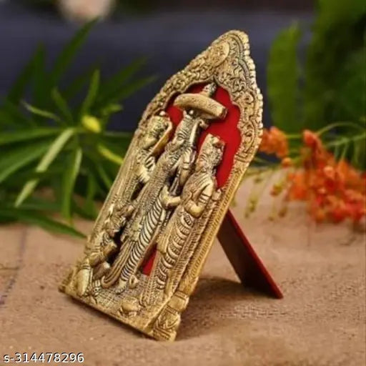 Traditional RB metal Ram Darbar puja wall hanging, includes Raja Ram Ji and Hanuman Ji idols