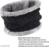 Winter wool scarf set, 2 piece, men and women, neck warmer, beanie style, thick, black, cherry, fashionable, trendy