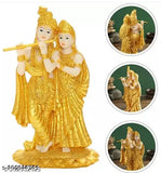 Golden Resin Krishna Idol (10cm x 19cm), Indian handcrafted home decor showpiece