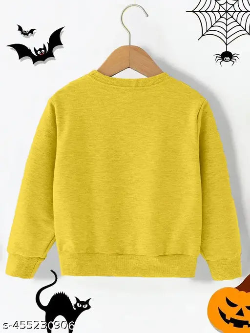Rich cotton blend kids sweatshirt with dog print, breathable and trendy design for boys and girls aged 0-14 years. Made in India