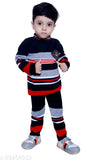 Elegant striped wool sweater for kids (6-12 months), vibrant winter wear with round neck and long sleeves