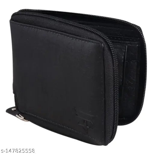 Brown leather men's wallet, handcrafted with faux leather. Holds 4 cards, coin pocket with button closure. Slim, fits in pocket. Durable and long-lasting quality