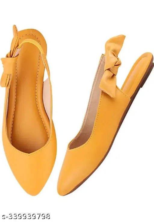 Yellow synthetic ballerinas by Laxmi Trace, stylish and comfortable women's sandals for parties