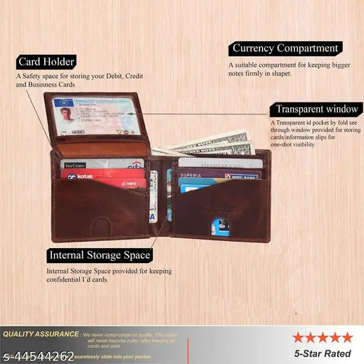 Brown genuine leather men's wallet and belt combo set, 5 compartments, urban leather gift for men, solid design, bi-fold closure, RFID protection technology