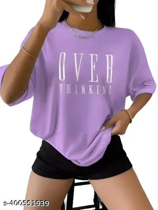 Loose purple oversized t-shirt women's casual summer