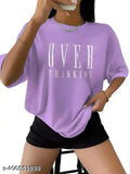 Loose purple oversized t-shirt women's casual summer