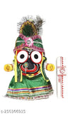 Handcrafted Swarna Fashion Lord Jagannath, Balaram, Subhadra Neem Wooden Idol (4 Inch, Multicolor) - Beautiful addition for home temples, offices, or religious places