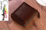 Brown PU Zipp keyring with bottle opener and 5 compartments, free size, solid pattern as shown, made in India