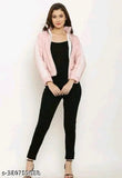 Acrylic long sleeve pink jacket, SB Classic Sensational Jacket solid color on hanger