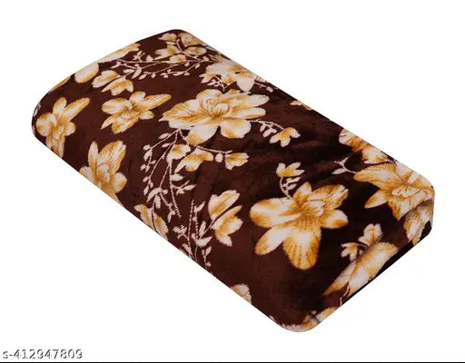 Blue Microfiber AC Kambal double bed printed design, soft, cosy, lightweight blanket