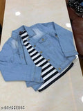 Denim jacket and top combo, solid denim set for women, two pieces in XS and S sizes, Indian origin