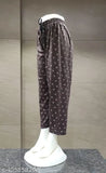 Brown long-sleeve pyjamas with a pattern, women's casual sleepwear